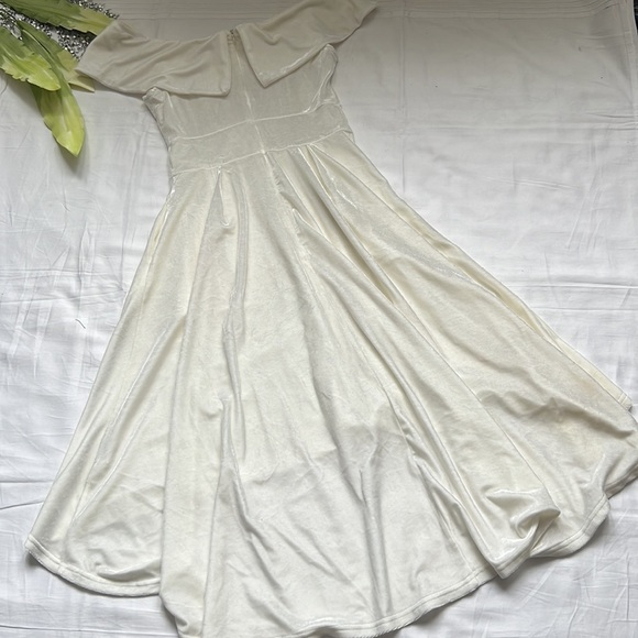 ⭐️jasambac Off Shoulder Velvet High Low Hem A-Line Party Cocktail Dress⭐️ - Picture 8 of 10